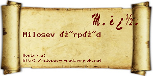Milosev Árpád névjegykártya